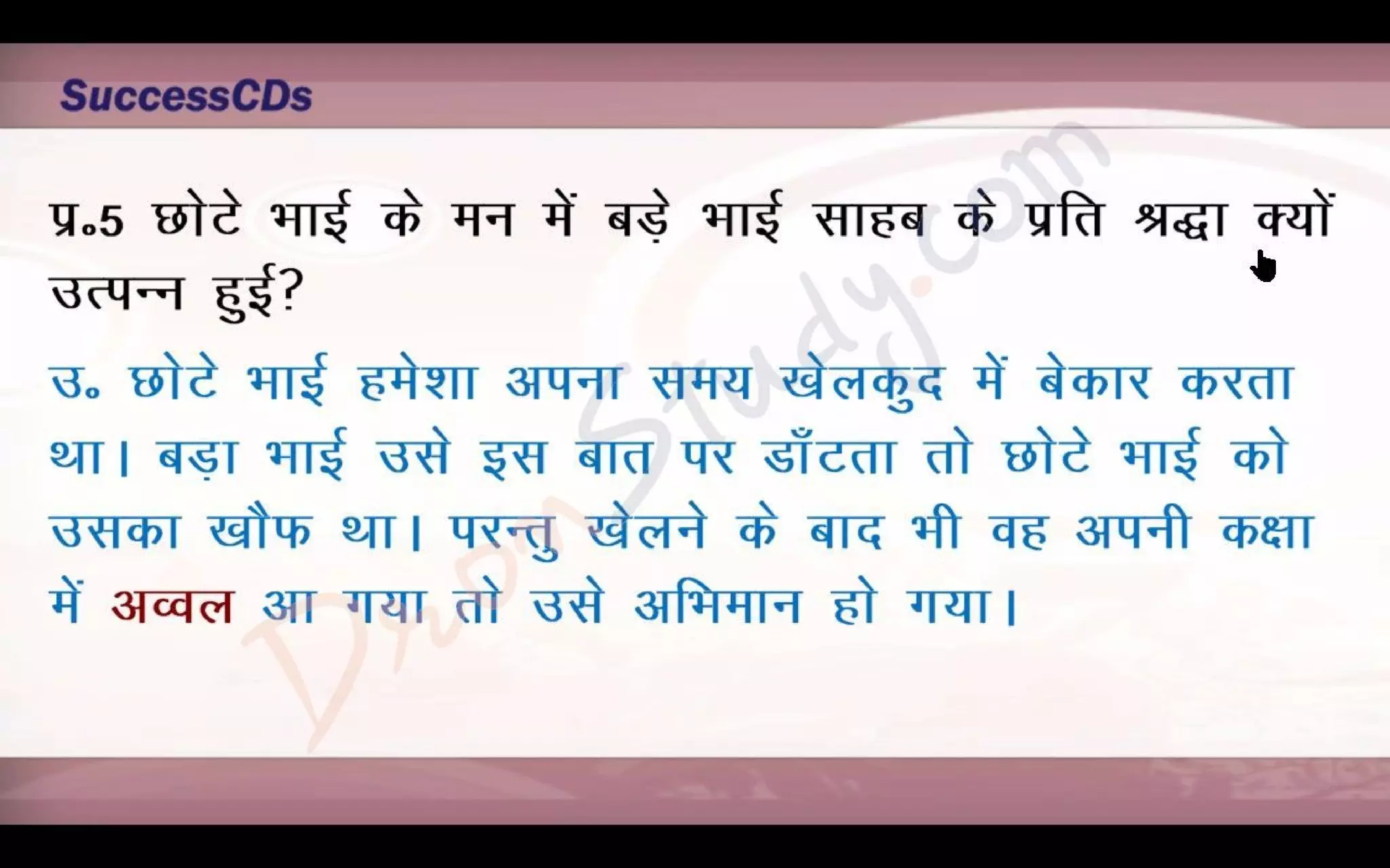 Bade Bhai Saheb Class 10 X Hindi CBSE Revision Notes