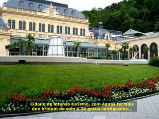 Cidade de intenso turismo, com águas termais que brotam do solo a 36 graus centígrados... 