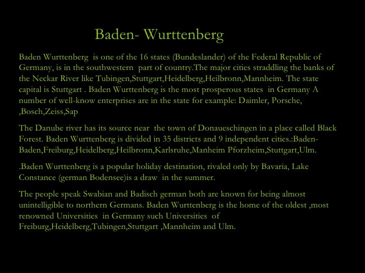 Baden Wurttenberg, Germany