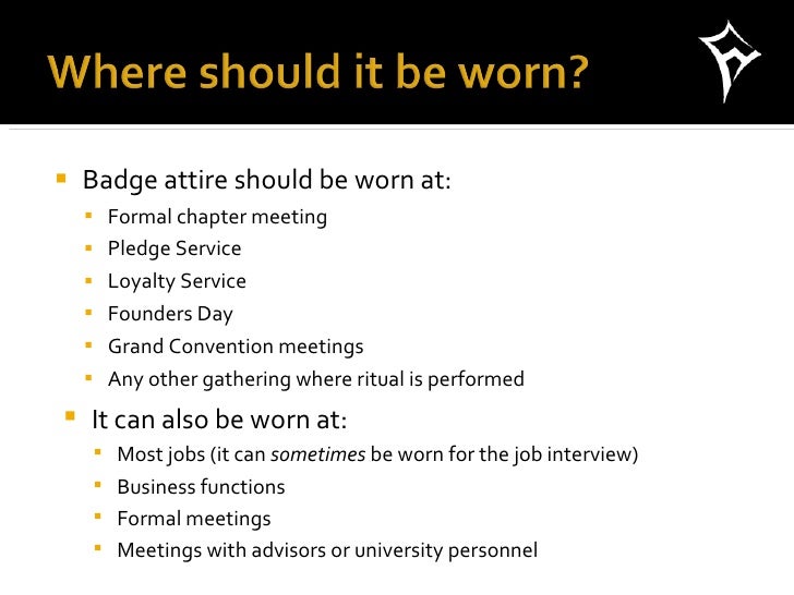 formal chapter attire