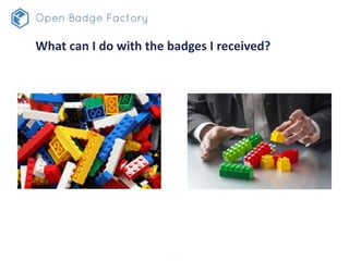 What can I do with the badges I received?
 