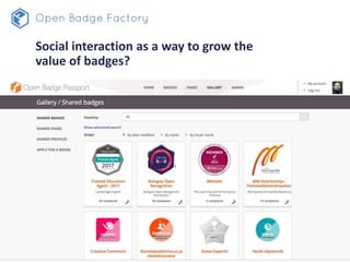 Social interaction as a way to grow the
value of badges?
 