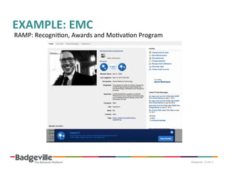 EXAMPLE:	
  EMC	
  

RAMP:	
  RecogniPon,	
  Awards	
  and	
  MoPvaPon	
  Program	
  

 