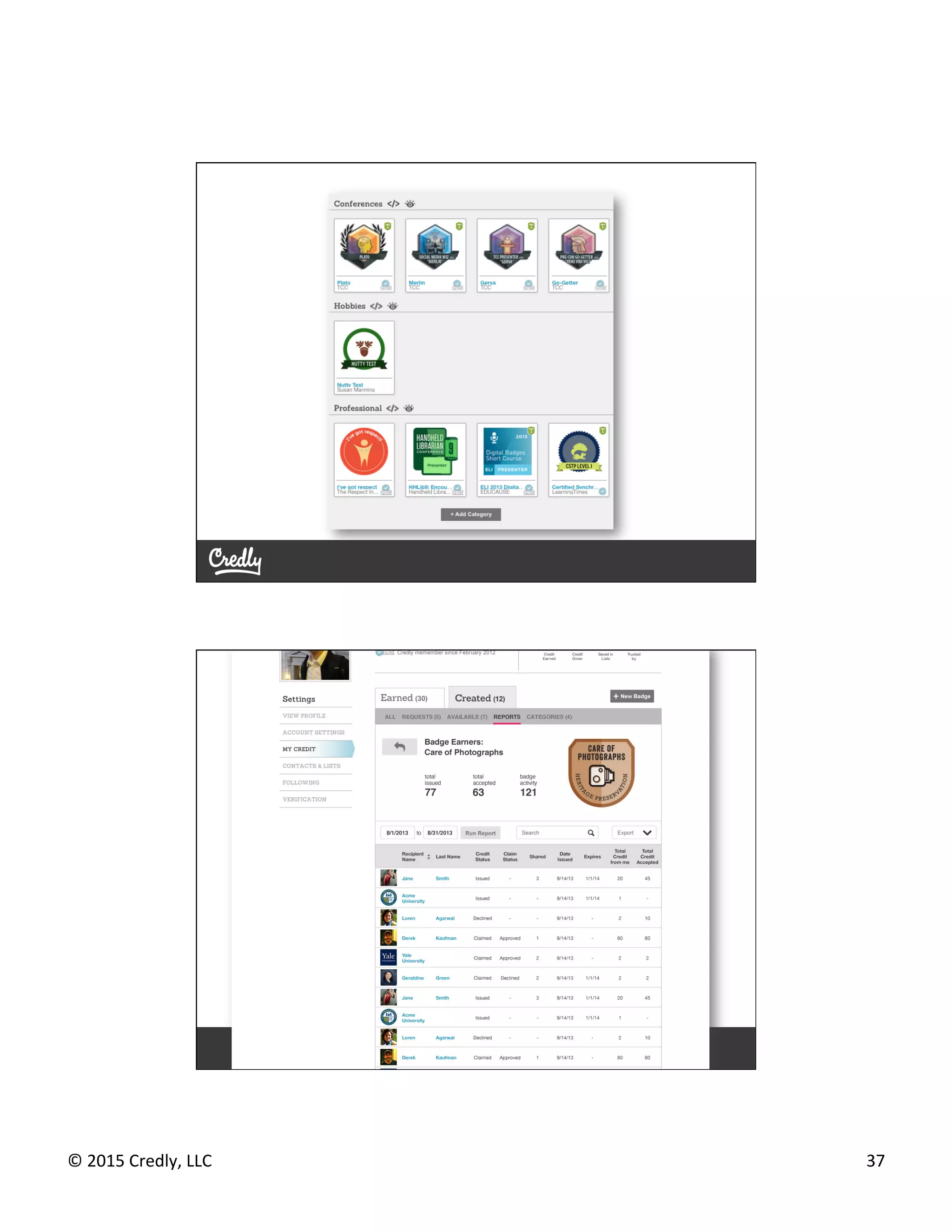 ©	
  2015	
  Credly,	
  LLC	
   37	
  
 