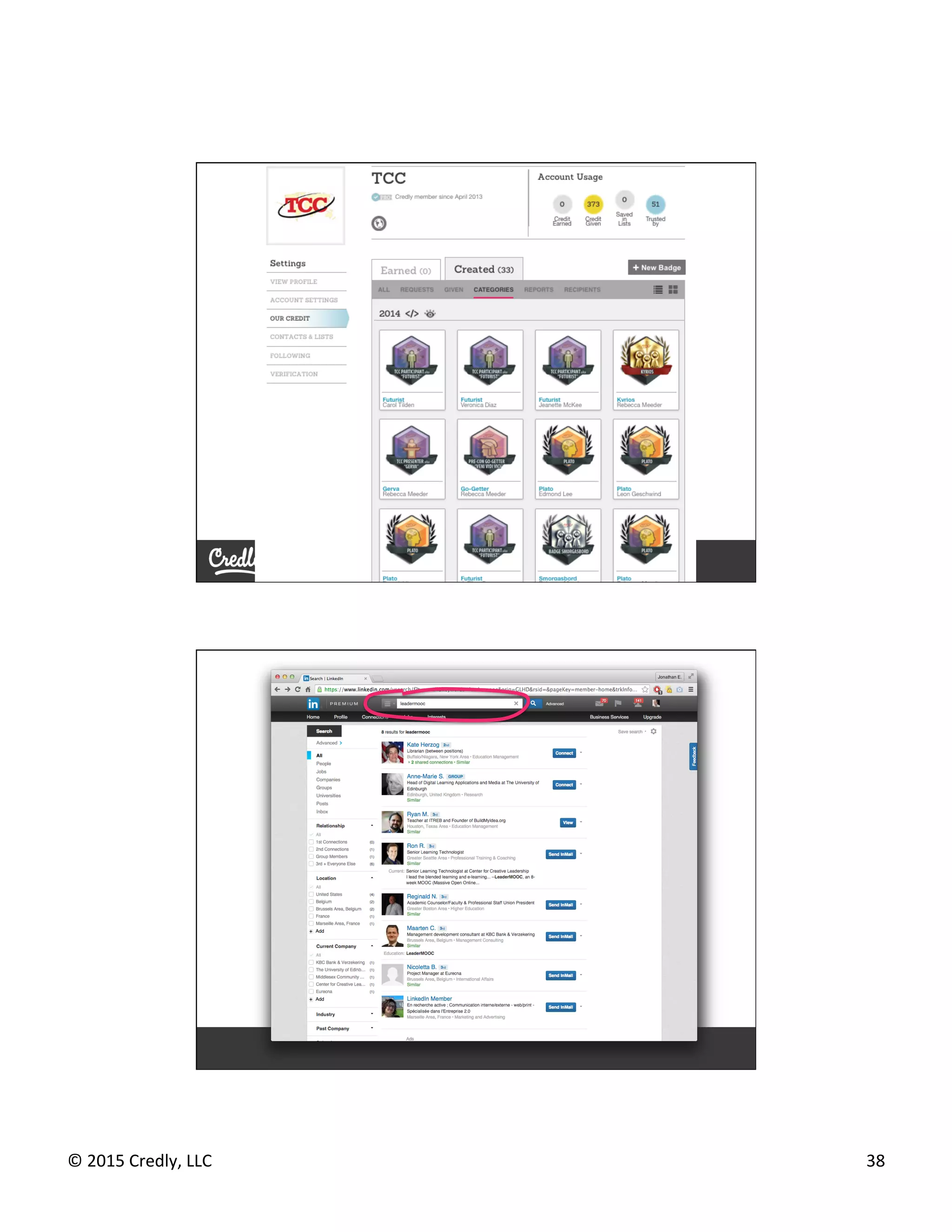 ©	
  2015	
  Credly,	
  LLC	
   38	
  
 