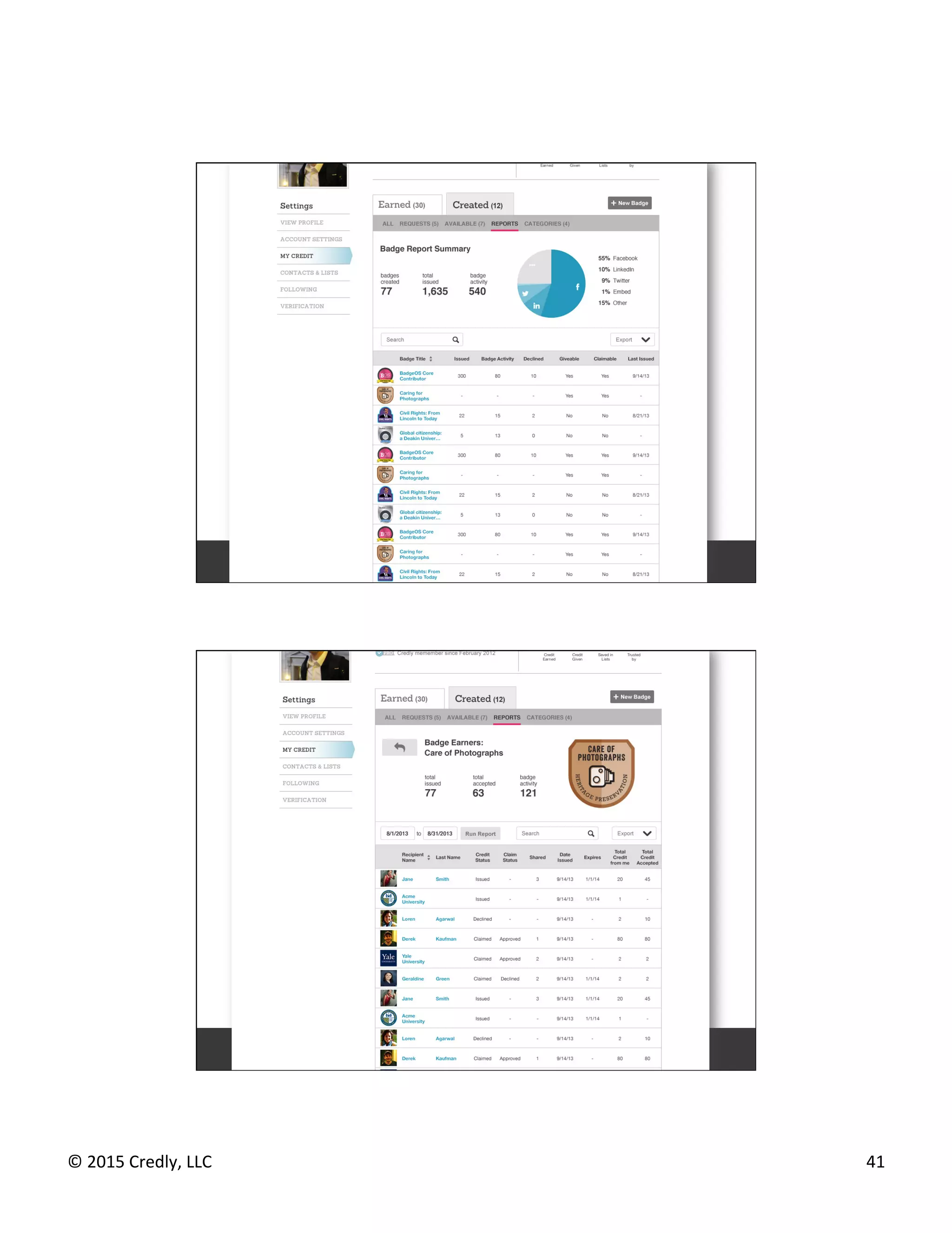 ©	
  2015	
  Credly,	
  LLC	
   41	
  
 