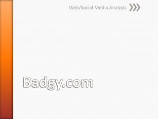 Web/Social Media Analysis
 