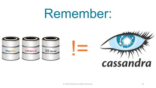 © 2015 DataStax, All Rights Reserved. 18
!=
Remember:
 