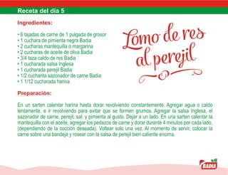 Lomo de res
al perejil
 