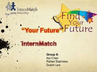 “Your Future”
Group 8:
Kai Chen
Rafael Espinosa
Dustin Lee
 