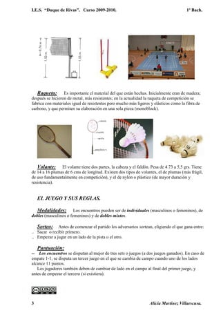 I.E.S. “Duque de Rivas”. Curso 2009-2010.                                              1º Bach.




    Raqueta:      Es i...
