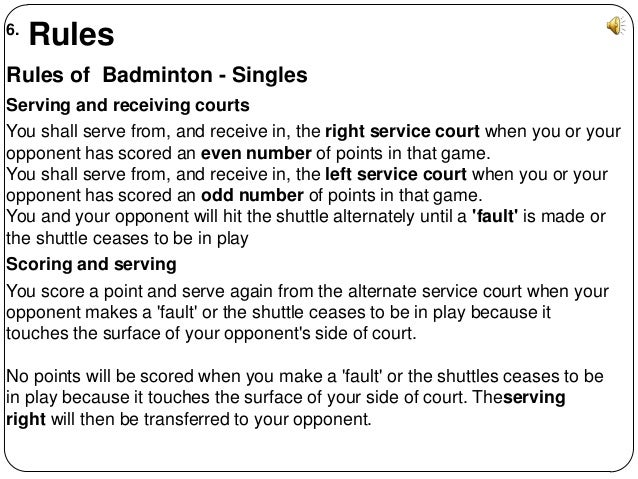 Basic Badminton Rules Basic Badminton Rules