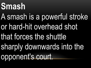 Smash Example Badminton Grade 7 Physical Education | PPTX