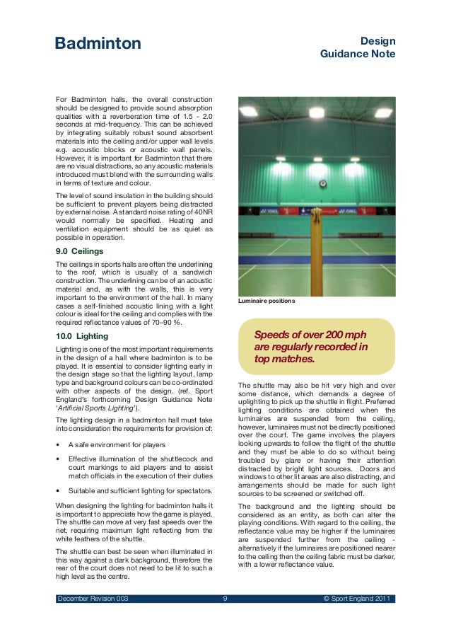 Badminton Design Guide Dec 2011