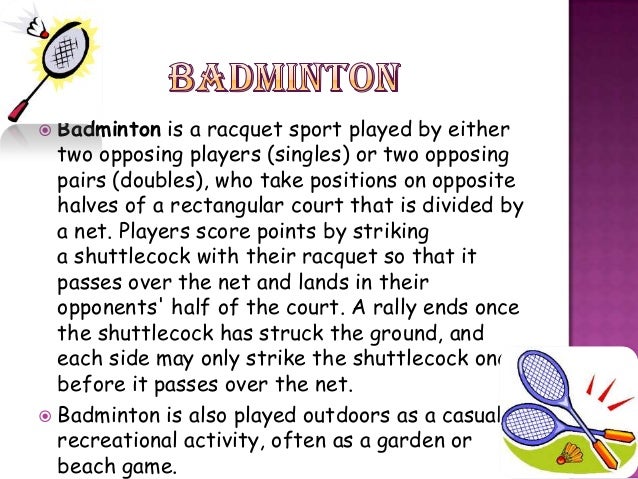 a short speech about badminton