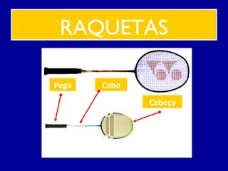 RAQUETAS
Pega Cabo
Cabeça
 