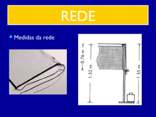 REDE
 Medidas da rede
 