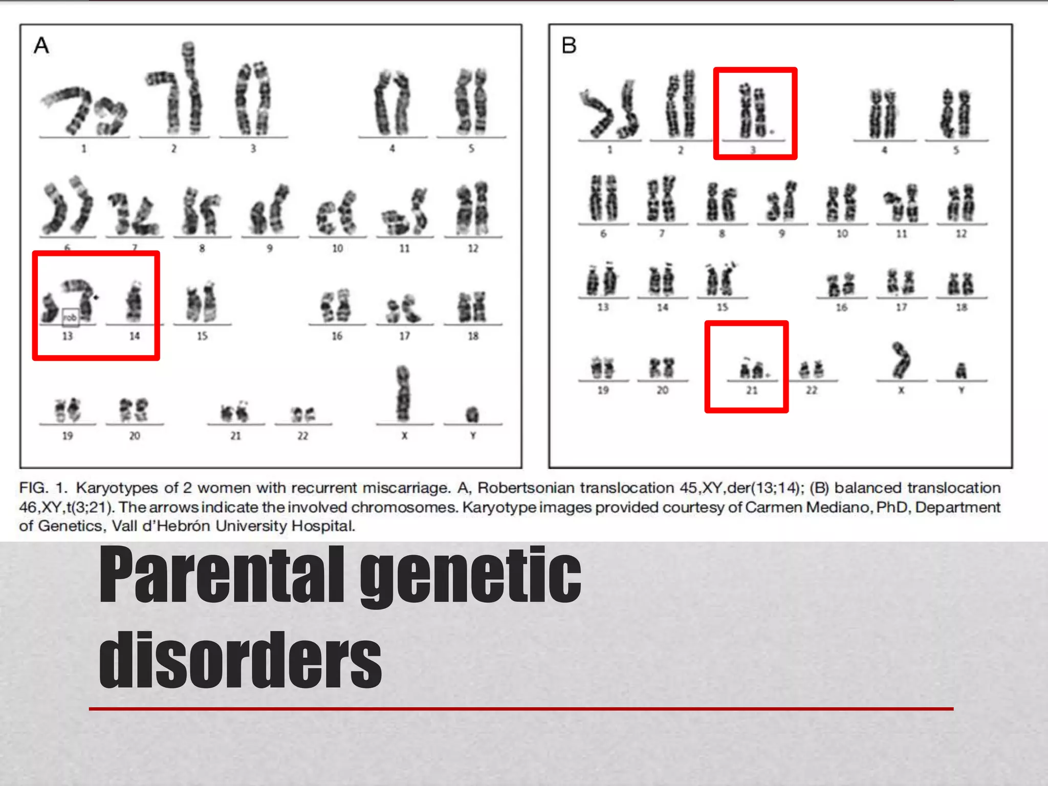 Parental genetic
disorders
 