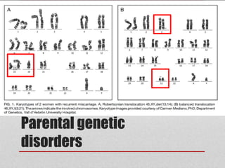 Parental genetic
disorders
 
