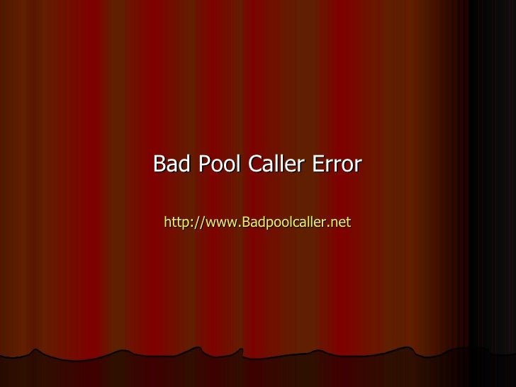 error bad pool caller windows 7