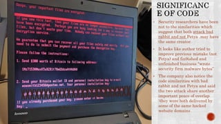 Not Petya Ransomeware Example Bad Rabbit type of ransomeware | PPTX
