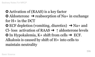 ✪ Activation of (RAAS) is a key factor 
✪ Aldosterone ➜ reabsorption of Na+ in exchange for H+ in the DCT 
✪ ECF depletion...