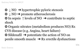 ✪ ↓ NO ➜ hypertrophic pyloric stenosis ✪ ↓ NO ➜ promote atherosclerosis 
✪ In sepsis ↑ levels of NO ➜ contribute to septic...
