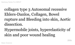 collagen type 3 Autosomal recessive Ehlers-Danlos, Collagen, Bowel rupture and Bleeding into skin, Aortic dissection. 
Hyp...