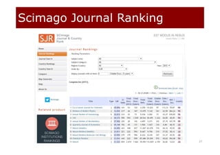 Scimago Journal Ranking
27
 