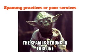 Blocking .js and .css file in robots.txt
It used to be the norm to block extra resources in your robots.txt
Now it’s best to let Google figure out what to do with Javascript and Style sheets
If blocked Google may not see all of your site properly or crawl it
#5
 
