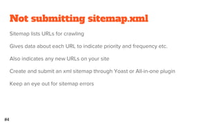 Ticking the noindex box
It’s the oldest trick in the WordPress SEO book.
You tick the box and forget to untick later, and your site won't index.
#1
 