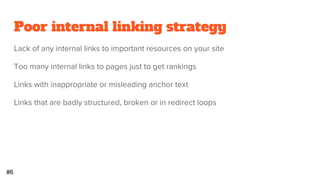Not connecting with Google & Bing
There are many benefits of connecting you site with Google and Bing.
It allows you to take control and visibility into the crawlers and indexing,
And a whole lot more, Install:
● Google Search Console
● Google Analytics
● Google Tag Manager
● Bing Webmaster tools
#3
 