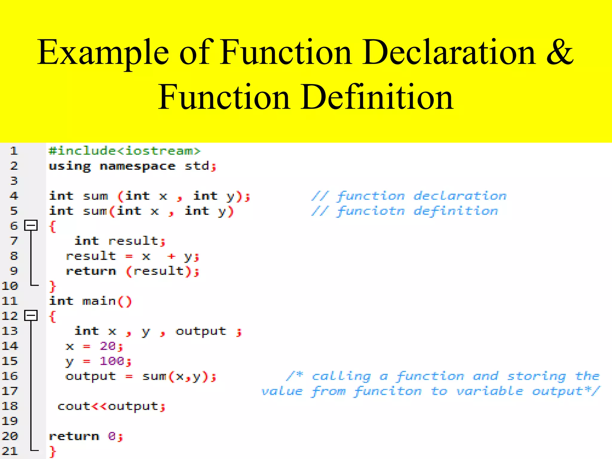 FUNCTIONS IN c++ PPT | PPT