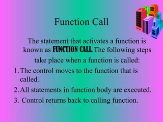 FUNCTIONS IN c++ PPT | PPT | Programming Languages | Computing