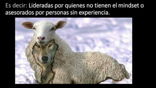 Es decir: Lideradas por quienes no tienen el mindset o
asesorados por personas sin experiencia.
 