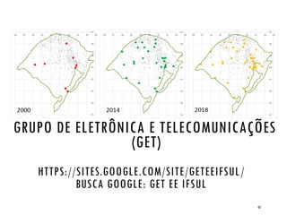 HTTPS://SITES.GOOGLE.COM/SITE/GETEEIFSUL/
BUSCA GOOGLE: GET EE IFSUL
43
GRUPO DE ELETRÔNICA E TELECOMUNICAÇÕES
(GET)
 