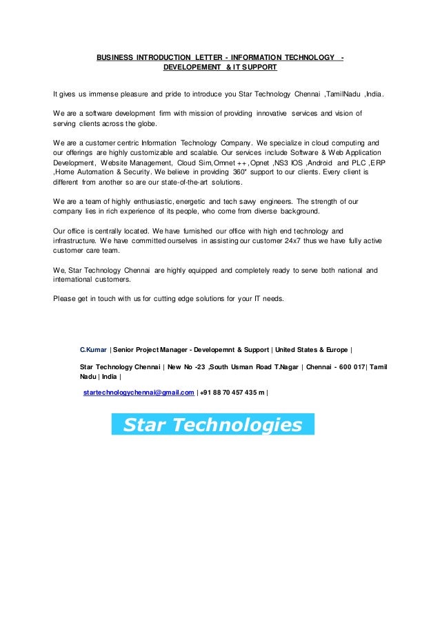 business introduction letter introduction letter to client for services