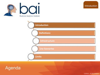 Introduction
©2016 L. SCHLENKER
Agenda
Introduction
Definitions
Infrastructure
Use Scenarios
Limits
 