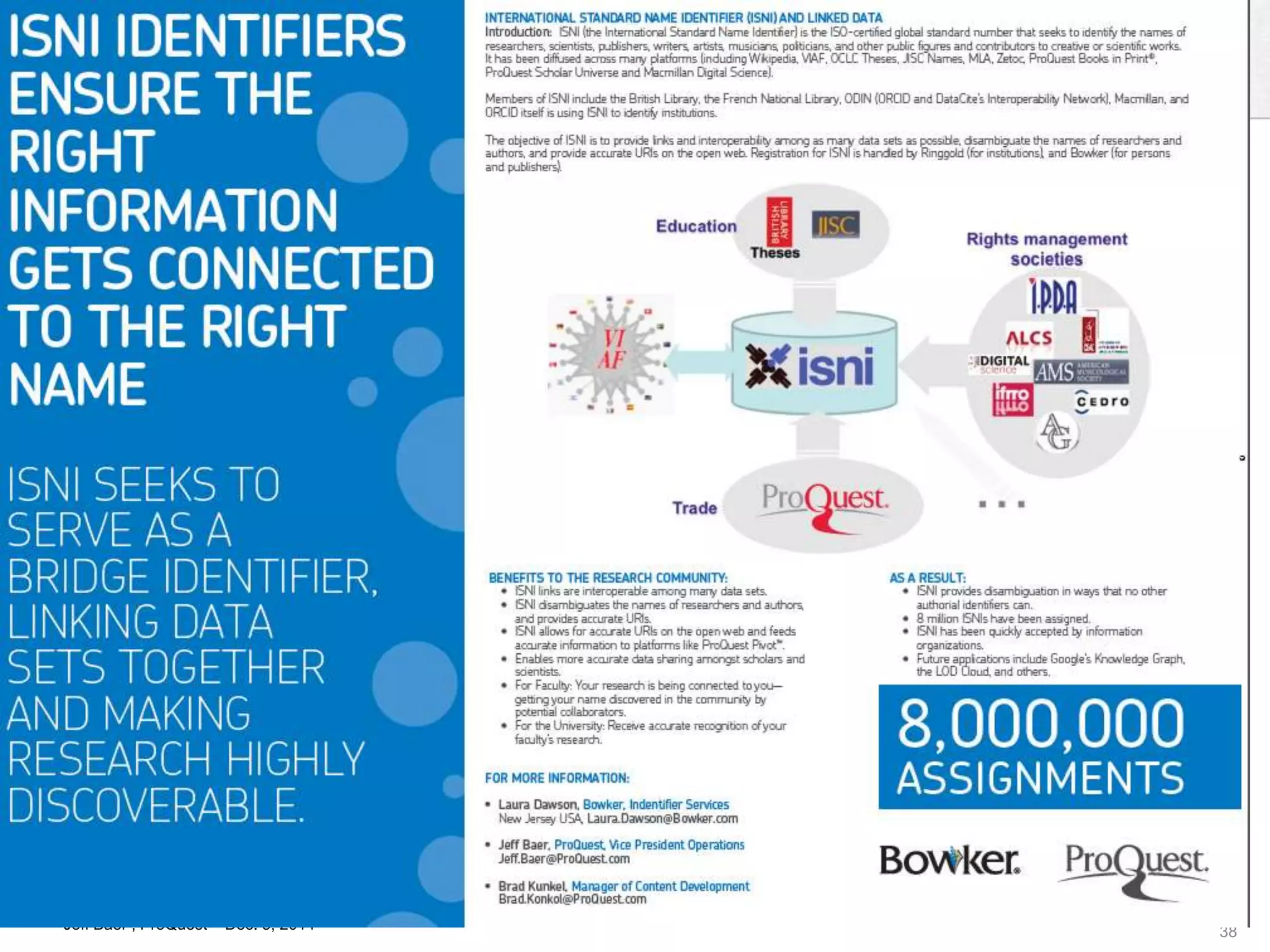 38 
Jeff Baer , ProQuest – Dec. 3, 2014 
 