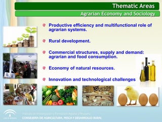 Productive efficiency and multifunctional role of
agrarian systems.
Rural development.
Commercial structures, supply and d...