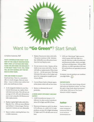 Want to go Green Start Small.