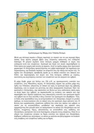 ΢ρεδηάγξακκα ηεο Μάρεο ζηνλ Τδάζπε Πνηακό.
Μεηά κηα ζύληνκε πνξεία ν Πώξνο παξέηαμε ην ζηξαηό ηνπ ζε κηα πεξηνρή δίρσο
ιάζπε. ΢ηελ πξώηε γξακκή έβαιε ηνπο ειέθαληεο αθήλνληαο έλα ελδηάκεζν
δηάζηεκα 30 κέηξσλ πεξίπνπ. ΢ηελ δεύηεξε γξακκή ζηάζεθαλ νη πεδνί, ζηα
ελδηάκεζα θελά ησλ ειεθάλησλ. Αξηζηεξά θαη δεμηά ησλ πεδώλ παξαηάρζεθαλ νη
Ηλδνί ηππείο θαη εκπξόο από απηνύο ηα άξκαηα. Απηό ην ζρέδην κάρεο ήηαλ ακπληηθνύ
ραξαθηήξα. Ο Αιέμαλδξνο πξνζεγγίδνληαο ηνλ ερζξό παξαηήξεζε ηελ παξάηαμε ηνπ
ζηξαηεύκαηνο, θαη ζεώξεζε ζθόπηκν λα αλακείλεη έσο ηελ άθημε ηνπ πεδηθό ηνπ. Σν
ζρέδην ηνπ Αιεμάλδξνπ, πξνέβιεπε έθνδν κε ην ηππηθό ελαληίνλ ηνπ ηππηθνύ ησλ
Ηλδώλ, θαη παξελόριεζε ησλ πεδώλ ηνπ. ΢ηε ζπλέρεηα, επίζεζε κε ηνμόηεο,
αθνληηζηέο θαη πεδεηαίξνπο ελαληίνλ ησλ ειεθάλησλ θαη ηνπ πεδηθνύ ηνπ ερζξνύ.
Ζ κάρε έιαβε ρώξα ηνλ Ηνύιην ηνπ 326 π.Υ. κε πξσηαγσληζηέο ελαληίνλ ησλ
ειεθάλησλ, ηνπο Μαθεδόλεο πεδνύο. Ο Αιέμαλδξνο άξρηζε ηελ κεγάιε κάρε ζηηο
όρζεο ηνπ Τδάζπνπ, νδεγώληαο ην ηππηθό ηνπ πξνο ην αξηζηεξό άθξν ηεο ερζξηθήο
παξάηαμεο, ελώ ην πεδηθό ηνπ κέλνληαο πην πίζσ πξνρσξνύζε δεμηόηεξα. Πξηλ ηελ
πξνέιαζε ν Αιέμαλδξνο, είρε απνζηείιεη ηνλ Κνίλν κε ηνπο ππόινηπνπο ηππείο πξνο
ην δεμηό άθξν ησλ ερζξώλ, λα παξαθνινπζεί ηηο θηλήζεηο ηνπ ηππηθνύ πνπ είρε
παξαηαρζεί εθεί. Πξώηα εμαπέιπζε ηνπο ηππνηνμόηεο ελαληίνλ ηνπ αξηζηεξνύ άθξνπ
ηνπ ερζξνύ θαη ζε ιίγν επεηέζε ν ίδηνο ελαληίνλ ηνπ αξηζηεξνύ ησλ βαξβάξσλ. Σόηε,
νη Ηλδνί, ζηελ πξνζπάζεηα ηνπο λα αληηκεησπίζνπλ ηνλ Αιέμαλδξν, έθακαλ ην κεγάιν
ζθάικα, λα ζπγθεληξώζνπλ όιν ην ηππηθό ηνπο ζην αξηζηεξό, άθξν απέλαληη ηνπ. Ο
Κνίλνο πνπ θαξαδνθνύζε, εμαπέιπζε επίζεζε ζηα λώηα ησλ ηππέσλ ηνπ ερζξνύ, νη
νπνίνη γηα λα αληεπεμέιζνπλ, κεηέβαιαλ ηελ παξάηαμε ηνπ ηππηθνύ ηνπο
ζρεκαηίδνληαο δύν κέησπα ώζηε λα απνθξνύζνπλ ην ηππηθό ηνπ Αιεμάλδξνπ θαη ηνπ
Κνίλνπ, ζπγρξόλσο. Όκσο, αδπλαηώληαο λα αληηζηαζνύλ ζηηο επηζέζεηο ηνπ
Αιεμάλδξνπ, θαηέθπγαλ ζηα θελά δηαζηήκαηα, αλάκεζα ζηνπο ειέθαληεο. Όηαλ δε νη
νδεγνί ησλ ειεθάλησλ θίλεζαλ ηα ζεξία ελαληίνλ ηνπ ηππηθνύ ηνπ Αιεμάλδξνπ,
δέρζεθαλ επίζεζε ησλ πεδεηαίξσλ, νη νπνίνη κε αθόληηα θαη βέιε άξρηζαλ λα θηππνύλ
ηνπο αλαβάηεο ησλ ειεθάλησλ θαζώο θαη ηα ζεξία.
 