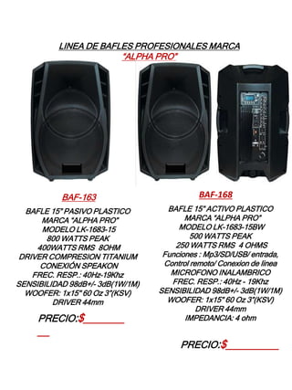 Bafles y parlantes