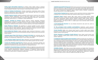 70 71
2.DURUMANALİZİ
2.DURUMANALİZİ
4.Dikey Ulaşım Alternatifleri Geliştirme: E5, Minibüs Caddesi, Bağdat Caddesi ve Sahilyolu
arasındaki dikey ulaşımı kolaylaştırmak için bilimsel ve yenilikçi çalışmalarla alternatifler geliştirmek.
İstanbul Büyükşehir Belediyesi ve ilgili kuruluşlar ile koordinasyon halinde çalışmak.
5.Yıkım ve Yenileme Koordinasyonu: Vatandaş şikayetlerinin yoğunlaştığı gürültü, hafriyat
kamyonları düzenlenmesi, inşaat çalışma saatleri, inşaat yoğunluğu, ağaç kesimi vb. konularda
Belediye koordinasyonunda denetim sağlanması.
6.Meslek Gruplarını Koruma: Kadıköy’ün geleneksel meslek grupları arasında yer alan sahaflar,
antikacılar, balıkçılar, edebiyatçılar, sinema ve tiyatroların olduğu yerleri ruhsat ile korumak.
Fonksiyonların imar planlarına işlenmesi ve korunması sağlanacaktır. Kitap fuarı, sahaf festivali,
elişi kermesi, yemek festivali vb. etkinliklerle esnafın desteklenmesi.
7.Mahalle Meclisleri ile Yönetim: Katılımlı yönetimin mahalle düzeyinden başlayarak
yaygınlaştırılması. Muhtarların ve meclis üyelerinin ortak akıl ve projeler geliştirmeleri, mahalle
gönüllülüklerinin işlerliğinin ve bilinirliğinin artırılması, mahalle sorunlarına çözüm, bilgilendirme
sağlaması, her mahalle meclisinin ortak bir üst mecliste toplanması, Kent Konseyi ile bütünleşmesi.
8.Afet Yönetimi ve Planlama: Sivil örgütlenme ve üniversite işbirliği ile yaratıcı çözümler
üretilmesi. Toplanma alanlarının belirlenerek, alanın mahallelere tabelalar konarak duyurulması,
her apartmandan bir kişinin eğitilmesi, deprem konteynırlarının konulması, kurtarma ekibinin
belirlenmesi, eğitilmesi, depreme hazırlık eğitimlerinin verilmesi, broşür.
9.Yeni Kadıköy Kent Meydanı: Kadıköy sahilindeki otobüs duraklarının kaldırılması ve sahilin
kamusal yaşama kazandırılması için İstanbul Büyükşehir Belediyesi ve ilgili kuruluşlar ile koordinasyon
halinde çalışmak.
10.Mahalle Başına Düşen Park Alanının ve Sayısının Arttırılması: Her mahallede yeşil alan
sayısının arttırılması için çözümler geliştirilmesi. Parkların spor faaliyetleri, sanat gösterileri ve
festivaller ile canlandırılması. (Kuşdili Çayırı ve Tarım İl Müd. arazisi dahil)
11.Her Mahalleye Sağlıklı Yaşam Spor Alanı: Mahallelinin yararlanacağı Belediye’ye ait kapalı-
açık spor alanlarının oluşturulması, açık alanlarda uzman kişilerce gruplara özel ders verilmesi.
12.Sanatı Her Mahalleye Yaygınlaştırma: Parklarda resim günü, mahallelerde etkinlikler gibi
yaygınlaştırmayla ilgili aktiviteler. Sanatı daha geniş kitlelerle buluşturmak için eğitim, atölye ve
yaygınlaştırma etkinliklerinin yapılacağı merkezlerin her mahallede bulunması.
13.Kadıköy’ün Konumlandırılması ve Tanıtılması: Kadıköy için değerlerini ortaya çıkaran kimlik
stratejisinin oluşturulup, buna yönelik tanıtım, turizm ve ticareti geliştirecek faaliyetlerin artırılması,
turizm altyapısının güçlendirilmesi. Kadıköy’ün logosunun ve simgelerinin oluşturulması.Spor
alanları, parklar, tarihi apartmanlar ve kültür sanat alanlarını gösteren bilgi noktaları, ayak izleri
ve haritaların merkez yollara ve kavşaklara yerleştirilmesi.
14.BirlikteYaşamaKültürüOluşturma:BirlikteYaşamaÇalıştayıileortakyaşamkurallarınayönelik
bildirilerin hazırlanması; saygı temelinde yaşlı-genç ortak yaşamı, göçün doğru değerlendirilmesi,
farklı cinsel yönelim, dil ve dinlerin, etnisitelerin bir arada yaşamasının desteklenmesi. Kadın dostu
kent yapısının desteklenmesi, Kadıköy’de yaşayan herkesin kendisini Kadıköylü hissedebilmesi,
kimsenin dışlanmaması ve çok dilliliğin yaşatılması.
15.Kent Merkezi Yayalaştırma: Kent merkezinin motorlu taşıtlardan arındırılması, Kadıköy, Rıhtım
ve Belediye binası arasında kalan bölüme belli saatlerde minibüs dolmuş vb. sokulmaması.
16.Bisikletli Ulaşım: Bisikletli ulaşımın diğer ulaşım araçları ile entegre edilmesi. Bisiklet
noktalarının arttırılması, sağ şerit araç yollarında işaretleme sistemiyle bisiklet yolunun paylaşımlı
şerit olarak düzenlenmesi, bisiklet yollarının denetimi, güvenilir bisiklet parkları yapılması
(özellikle de meydanlara), bisiklet kültürünün yayılması, her mahalleye ve ortak noktalara akıllı
bisiklet istasyonları. “Her Pedal bir Nefes” vb. sağlıklı yaşam teması üzerinden bisikleti özendiren
kampanyalar yapılması.
17.7/24 Belediyecilik Hizmetleri: Var olan Belediye hizmetlerinin daha aktif, hızlı, verimli ve
üretken hale getirilmesi.
18. Tüm yurttaşların temiz enerjiden yararlanabilmesi, Belediye’nin gerekli yöntemleri
araştırabilmesi,gereklialtyapınınhazırlanması,DünyaBankası-ABgibikaynaklardanfaydalanılması.
19.Gıda Güvenliği: Sağlığa zararı olmayan güvenli yiyecek ve içecekle sağlıklı yaşam hakkının
korunması, her türlü yiyecek ve içeceklerin doğru koşullarda saklanması ve korunması için gerekli
tetkiklerin düzenli olarak yapılması
20.Yaşlı, Alzheimerlı ve Engellilere Gündüz Bakımevi: Kentte yüksek oranda bulunan yaşlı
nüfusa ve engellilere yönelik gündüz bakımevi kurulması, personelin eğitilerek aynı zamanda
istihdam sağlanması.
21.Kadıköy’de Yıl Boyunca Kültür Sanat Festivalleri: Kadıköy’ün kendine özgü rock mekanları ve
rock müziksever kitlesine yönelik Uluslararası Rock Festivali. En çok özel tiyatroya sahip ilçe olarak
her yıl Uluslararası Tiyatro Festivali. Belgesel, kısa film sunumu yapılan, alternatif sinemacıların
katılımının hedeflendiği Sinema Festivali/Günleri. Uluslararası farklı ülkelerden gelen profesyonel
sanatçılarla birlikte çocukların da katıldığı Piyano ve Müzik Haftası. Kadıköy sanat vizyonunun bir
parçası olan sokak sanatlarını yaşatmak için Sokak Sanatları Festivali (müzik, resim, heykel, mozaik).
Uluslararası Kadıköy Çağdaş Sanat Festivali’nin Marmara Üniversitesi Trienalini de destekleyecek
şekilde düzenlenmesi. Edebiyat Festivali düzenlenmesi.
22.Kadıköy Müzeleri: Kent Müzesi kurarak, bellek yaratmak için Kadıköy Kültür Envanterinin
çıkarılması, toplanarak sergilenmesi. Genç sanatçıların üretiminin görünürlüğünü arttıracak eserlerini
bağışlayacağı bir Çağdaş Sanat Müzesi. Müze Evler Projesi ile Kadıköy’de yaşamış tanınmış sanatçı
ve fikir insanlarının evlerinin müze haline getirilmesi uygulamalarının çoğaltılması, Kadıköy’ün
simgesi haline gelen sporların toplumsal belleğe kazandırıldığı Spor Müzesi.
 