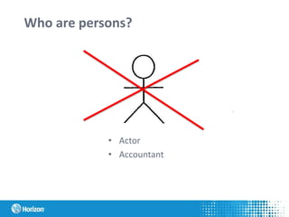 Who are persons?
• Actor
• Accountant
 