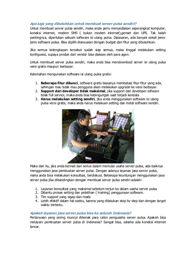 Bagaimana cara membuat server pulsa sendiri?