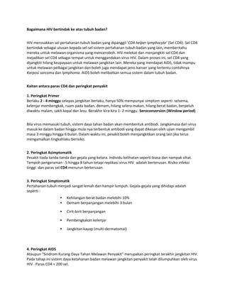 Bagaimana hiv bertindak ke atas tubuh badan | PDF