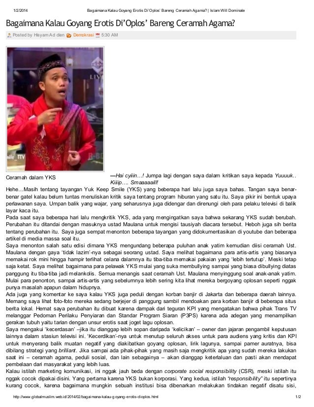 Bagaimana Kalau Goyang Erotis Di Oplos Bareng Ceramah Agama