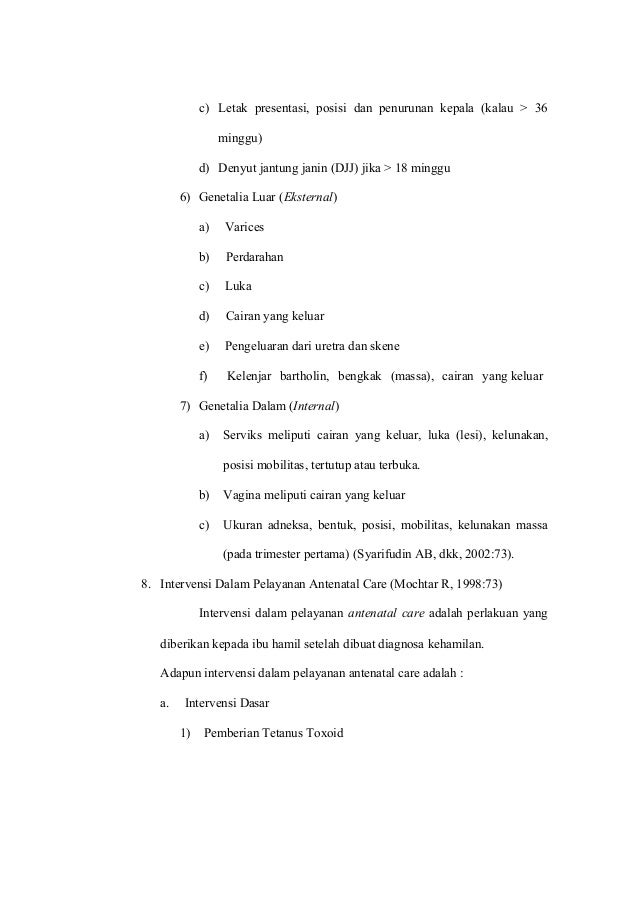 Bagaimana pengetahuan ibu hamil tentang antenatal care di 